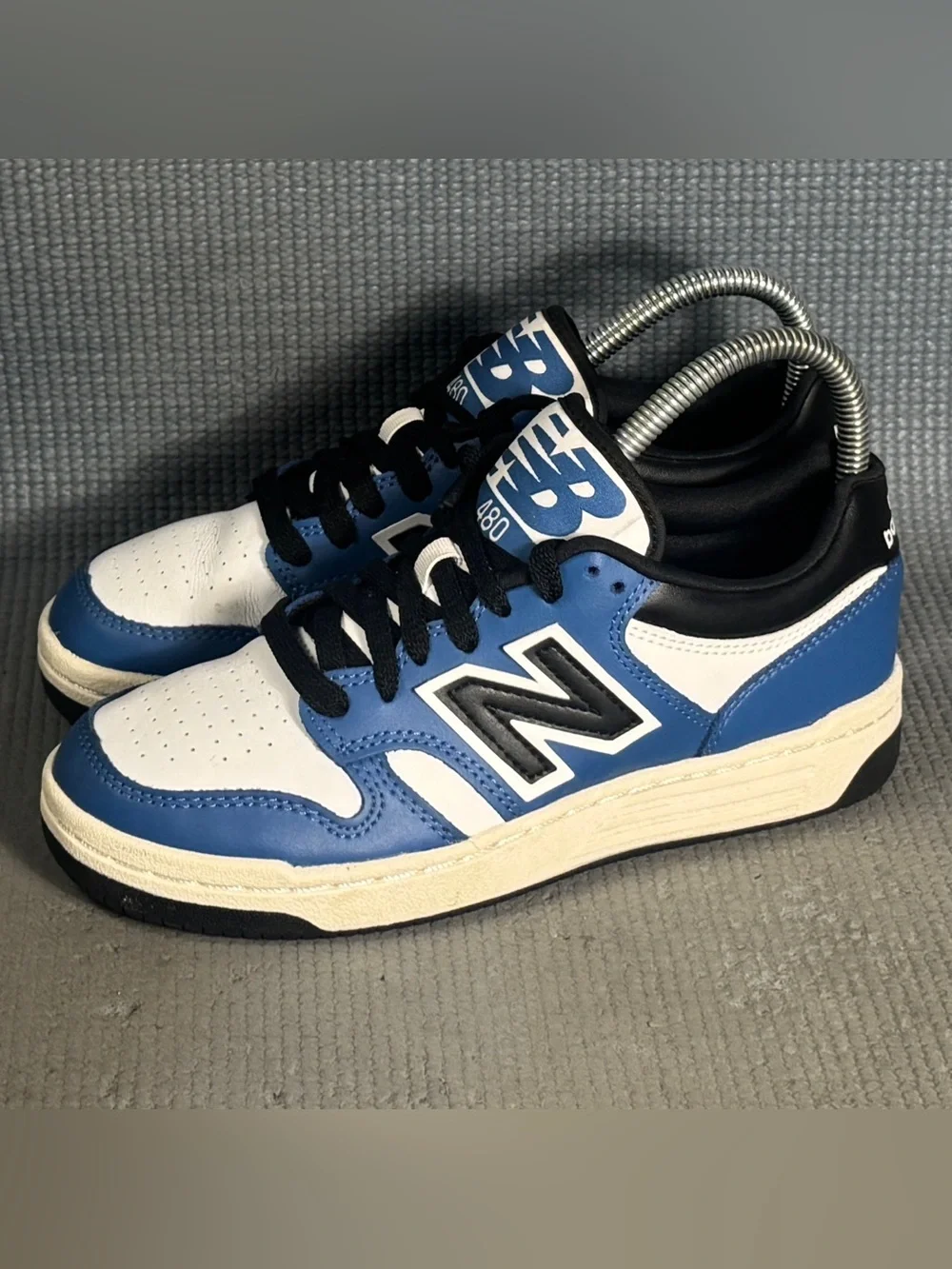 New Balance 480 V1‎ Lace-up Sneaker Blue Agate/White Kid’s Size 3.5